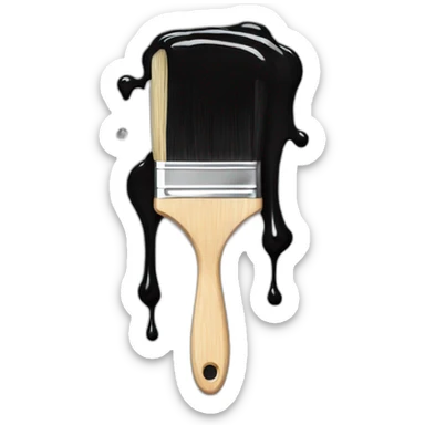 Black paint brush dripping  sticker