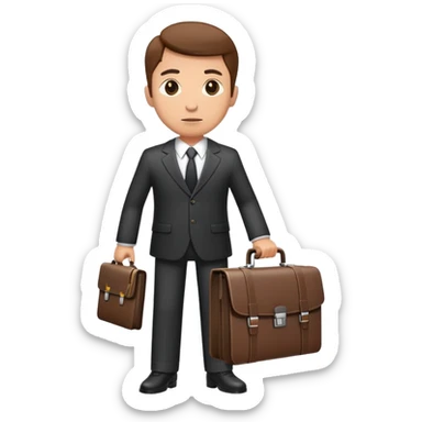business person in suit with briefcase sticker