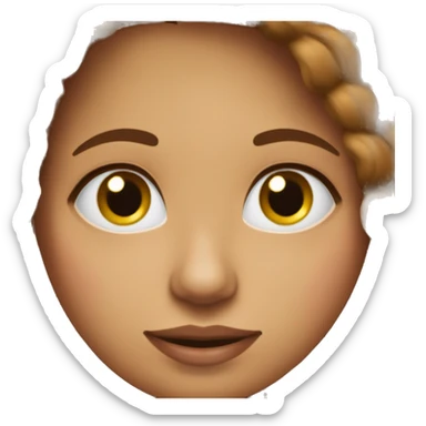 mulher, com o cabelo castanho escuro no ombro, branca, com sardinhas no rosto, cílios e olhos castanho escuro  sticker