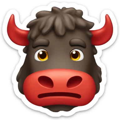 CREA UNA CARA DE UN  TORO COLOR  ROJO sticker