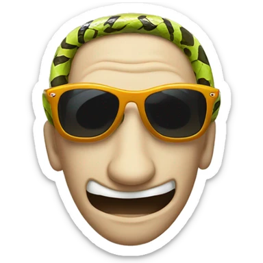 3 snakes with sunglasses  sticker