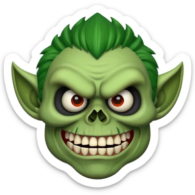 skull face troll emojie sticker