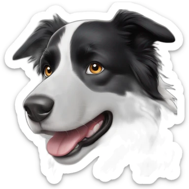 Black-and-white-Border-collie-with-black-freckle-near-nose sticker