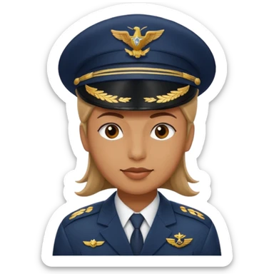 pilot captain hat only sticker