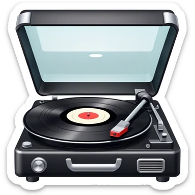 Old vinyl record player  sticker