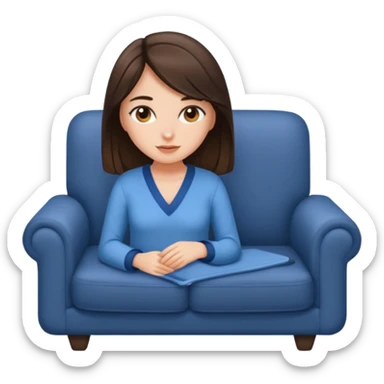 Brunette girl in lounge clothes sticker