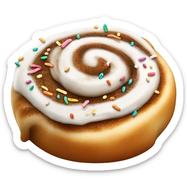 realistic cinnamon roll with sprinkles  sticker