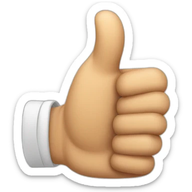 Thumb up but top part cruled like tesak sticker