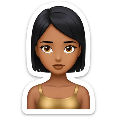 Girl black hair and bronze  sticker
