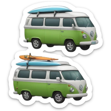 Navi Camping Car with surfing skeleton  sticker