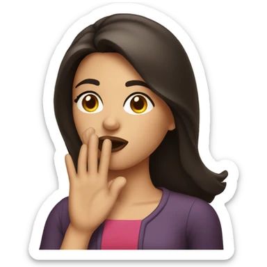 Brunette woman blowing a kiss  sticker