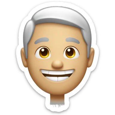 Man having a Weird big smile rubbing hands together and eyes raised  sticker