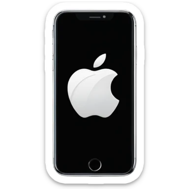 iPhone Apple logo on a black phone screen sticker