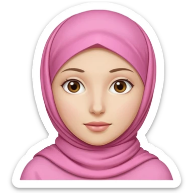 White woman wear pink hijab 🧕  sticker