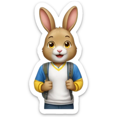 Ukrainian rabbit student sticker