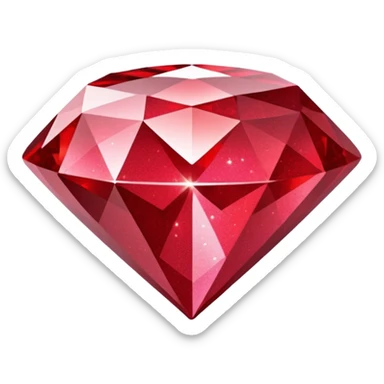 red glitter diamond sticker