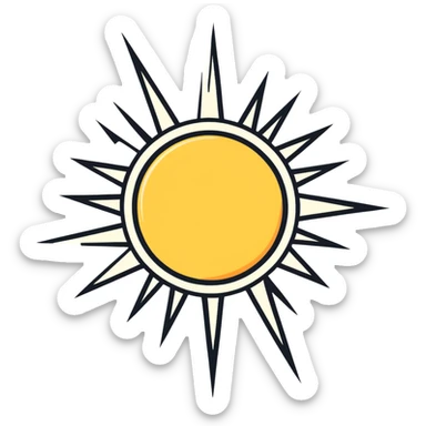 Glitter Vintage Sun sticker