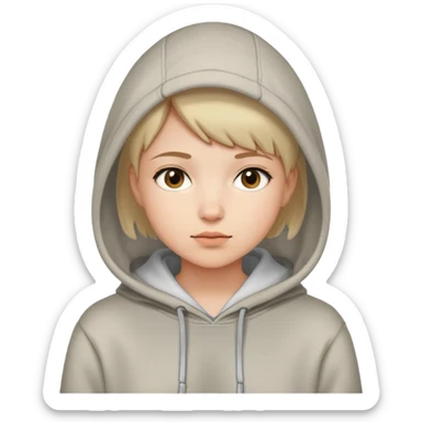 short hair girlie wearing a hoodie sticker