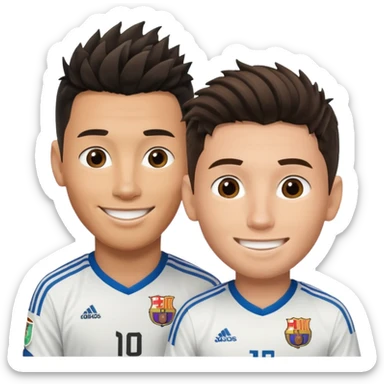 Prime noodle hair ronaldo and prime 2012 messi Smiling in one Photo  sticker