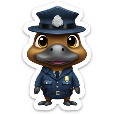 platypus policeman sticker