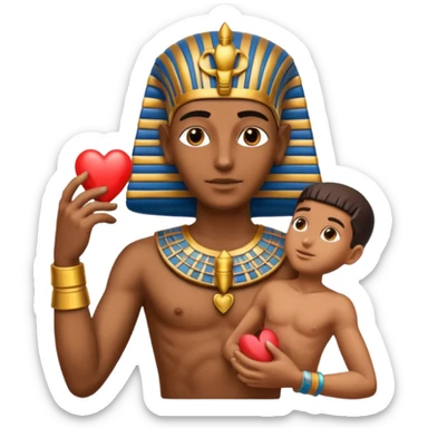 Pharaoh holding heart sticker