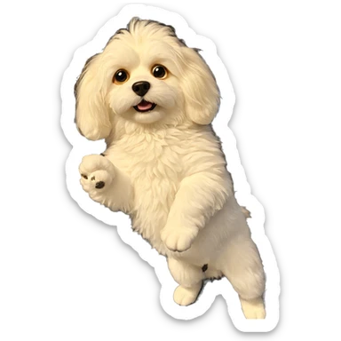 fluffy dog gazing at viewer sticker