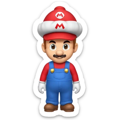 Super Mario with a mohawk sticker