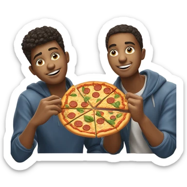 Three English Columbia college students eating pizza downtown and enjoying beer  sticker