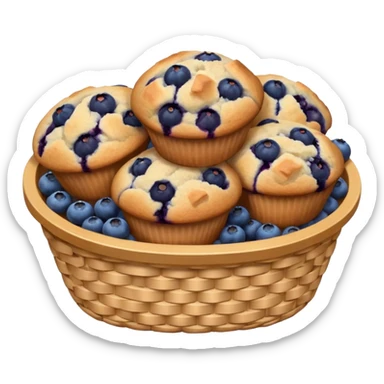 Basket of blueberry muffins sticker