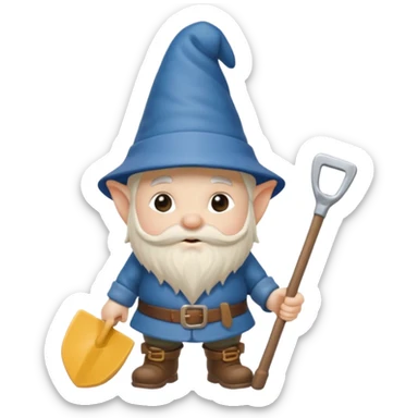 gnome with shovel sticker
