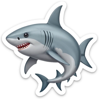 Tiburon con cuerpo músculos y agarro un tridente sticker