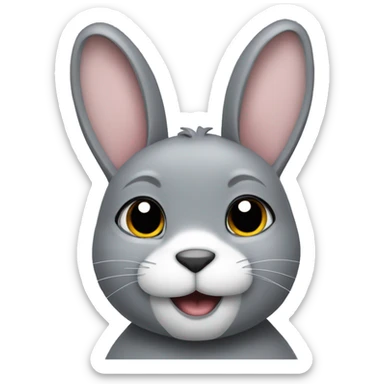 Police Cute Grey Rabbit sticker