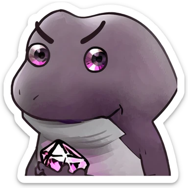 Round cut kunzite gemstone with holographic rainbow reflections, pink-purple crystal gem with brilliant facets sticker