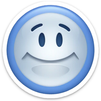 Blue round emoji with white correct symbol in the middle sticker