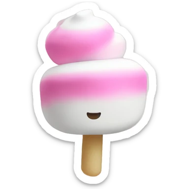 A pink and white swirl marshmallow sticker