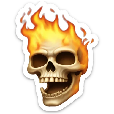 skull with fire  sticker