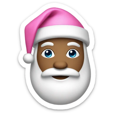 White Santa with pink hat sticker