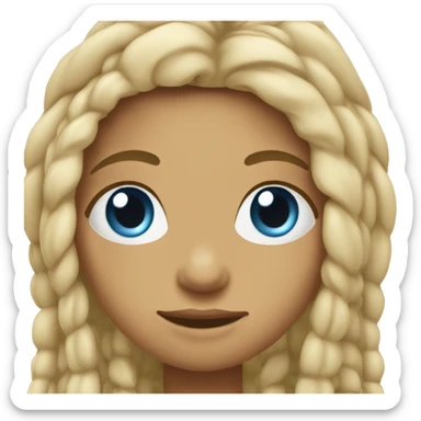 Girl hippie blond hair with dreadlocks style Woodstock and blue eyes  sticker