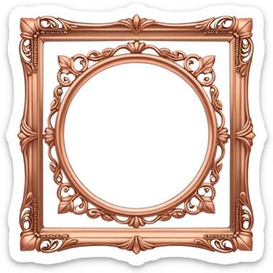  ornate vintage keepsake square rose gold frame sticker
