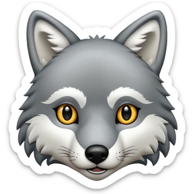 Huella de lobo de color blanco y borde negro  sticker