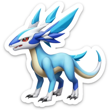 Colorful Meloetta-Latios-Wargreymon-Sergal-Pokémon-Digimon-Fakémon-fusion-hybrid-creature sticker