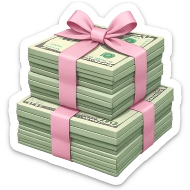 pastel pink cash bundle sticker