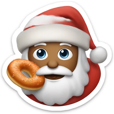 Jewish Santa eating a bagel with lox sticker