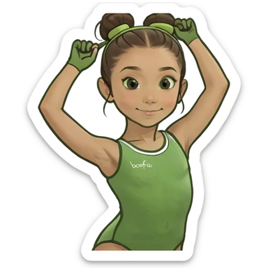 Gymnast age 10 brown hair  sticker