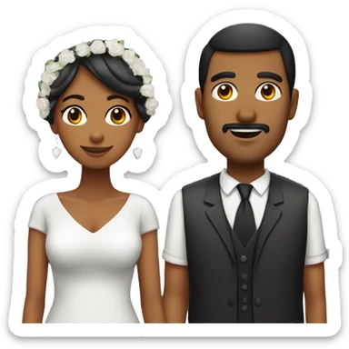 Mexican man and black female couple  sticker