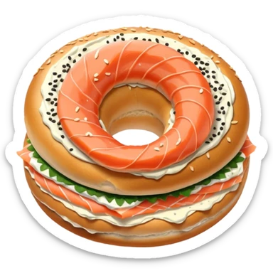 bagel with smoked salmon and cream cheese sticker