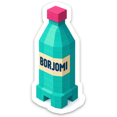 Borjomi bottle with a matte finish and a cap sticker