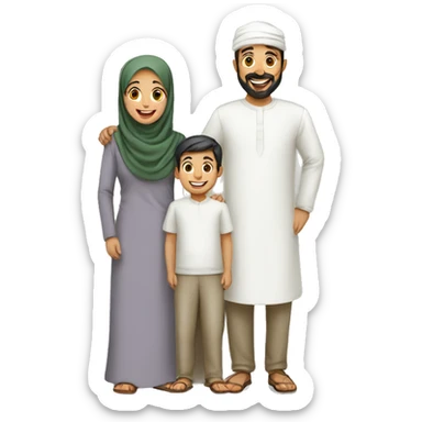 Happy Muslims family sticker