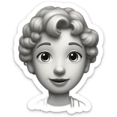 1950 simple monochrome pencil illustration sticker