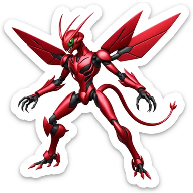 Venom-Cyberbug-Genesect-Vikavolt-Darkrai-Scizor-fusion, full body sticker
